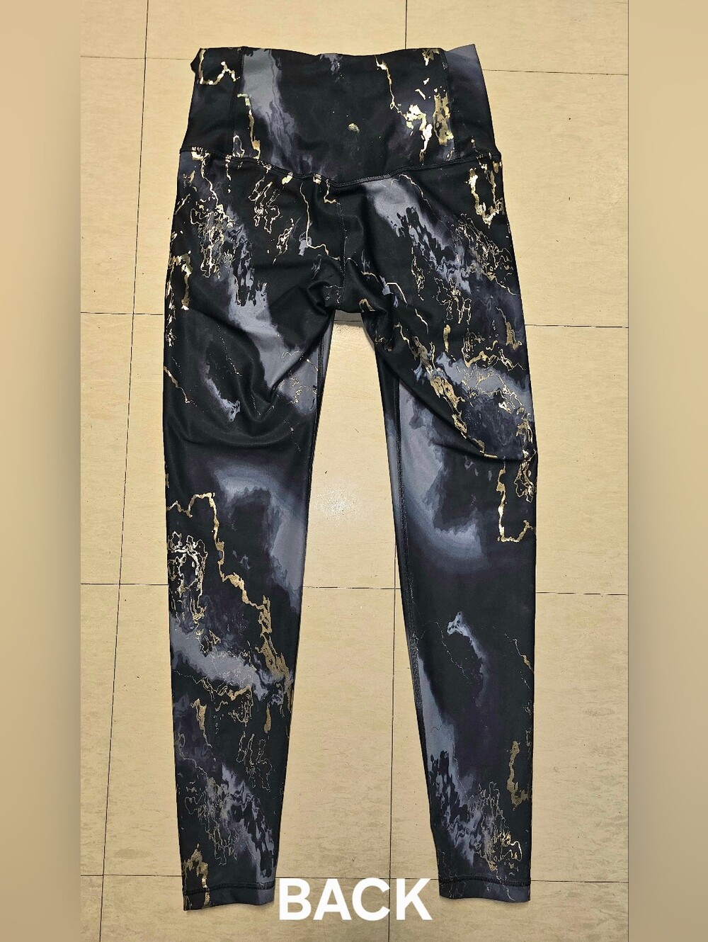 Old Navy Powersoft Extra-high Rise Gold Metallic Marble 😍 - Picture 2 of 5